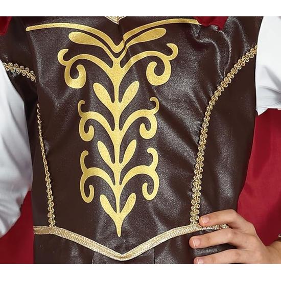 Fantasia de Gladiadora Feminina - Vestido com Decorações Douradas e Capa Vermelha Fantasia de Gladiadora Feminina - Vestido com Decorações Douradas e Capa Vermelha