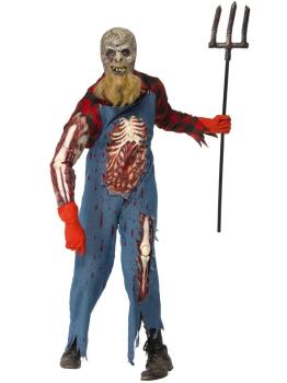 Fato de fazendeiro zumbi para homem