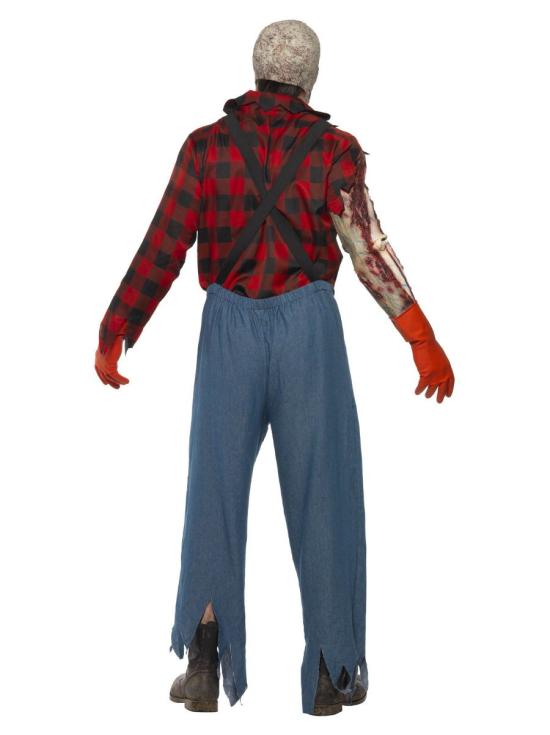 Fato de fazendeiro zumbi para homem