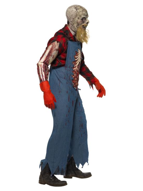 Fato de fazendeiro zumbi para homem