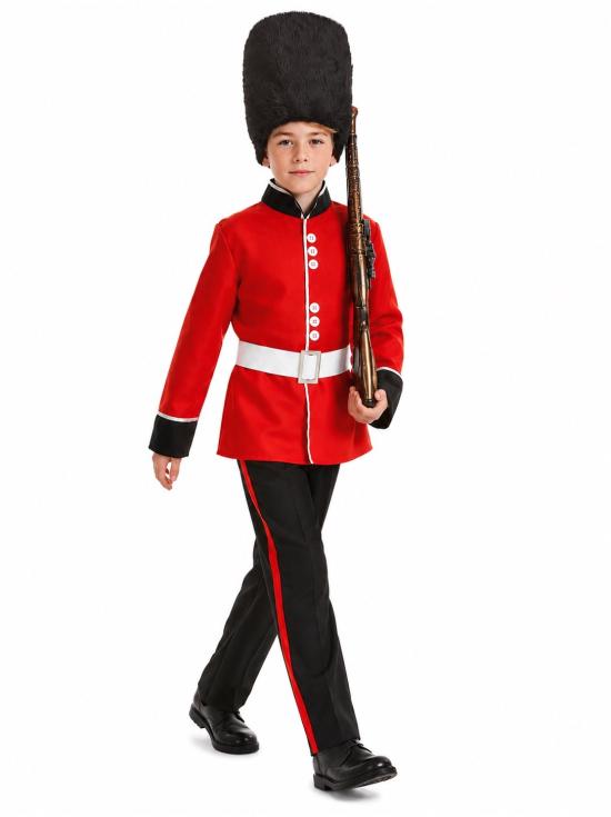 Traje de Guarda Inglês para Meninos, um uniforme britânico clássico.