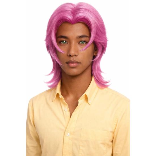 Fantasia de Guerreiro K-Pop com Peruca Rosa Romântica