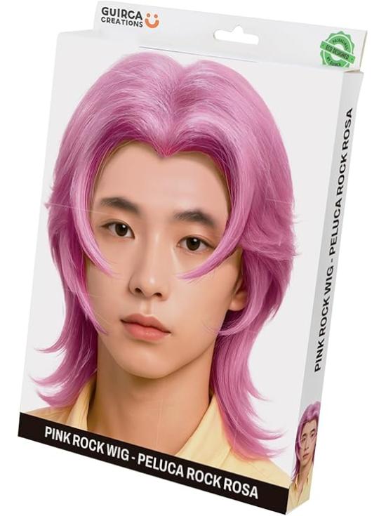 Fantasia de Guerreiro K-Pop com Peruca Rosa Romântica