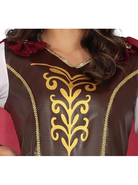 Traje de guerreira feminina com capa