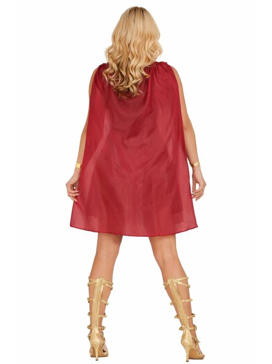 Traje de guerreira feminina com capa