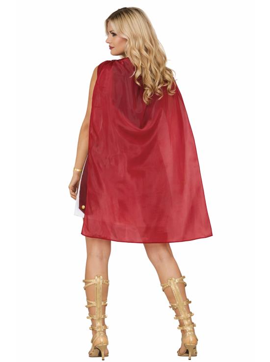 Traje de guerreira feminina com capa