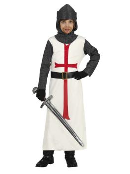 Fato de guerreiro templário medieval para criança
