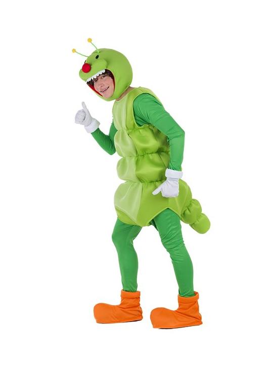 Fato de verme verde para adulto