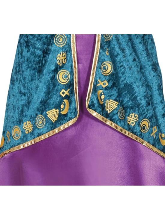 Fantasia de Bruxa Mágica para Meninas – Vestido Lilás e Turquesa