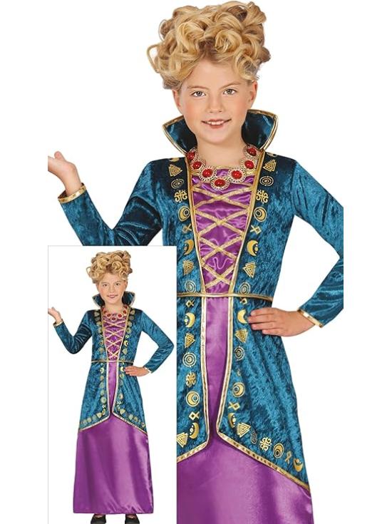 Fantasia de Bruxa Mágica para Meninas – Vestido Lilás e Turquesa