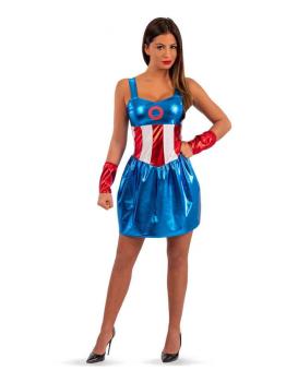 Fantasia de heroína americana para mulheres