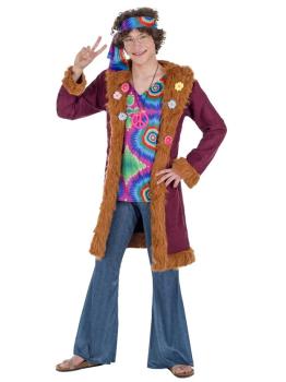 Fato de Hippie com Casaco para Adulto