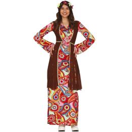 Fantasia Hippie com Vestido Longo para Mulher **