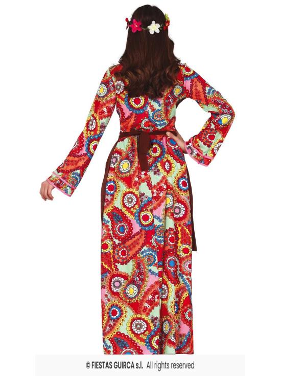 Fantasia Hippie com Vestido Longo para Mulheres **