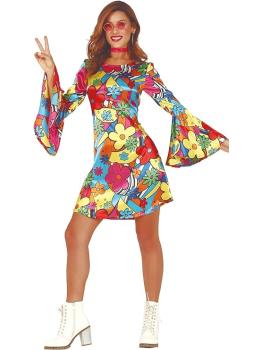 Fato de hippie multiflor para adulto