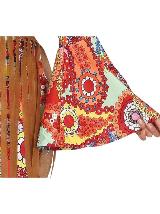 Disfraz de hippie multicolor mujer