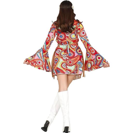 Disfraz de hippie multicolor mujer