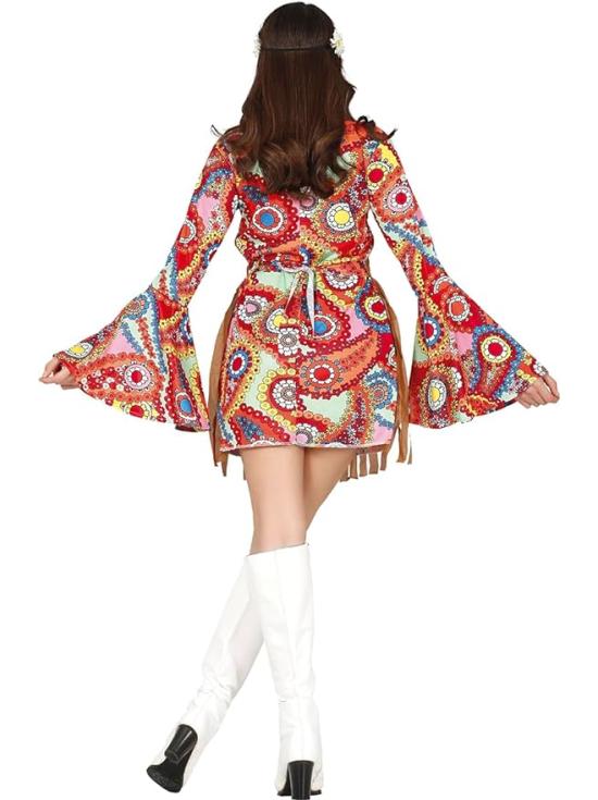 Disfraz de hippie multicolor mujer