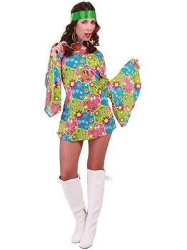 Fantasia hippie feminina dos anos 60, uau!