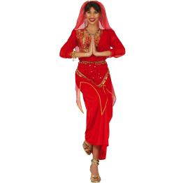 Traje vermelho indiano de Bollywood para mulheres