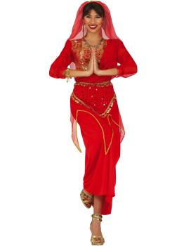 Traje vermelho indiano de Bollywood para mulheres