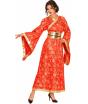 Quimono japonês vermelho e dourado para mulheres