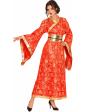 Quimono japonês vermelho e dourado para mulheres