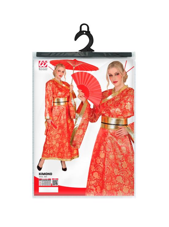 Quimono japonês vermelho e dourado para mulheres