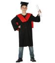 Traje de graduação infantil vermelho