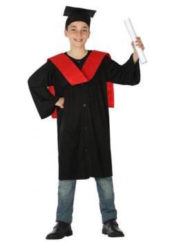 Traje de graduação infantil vermelho