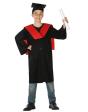Traje de graduação infantil vermelho