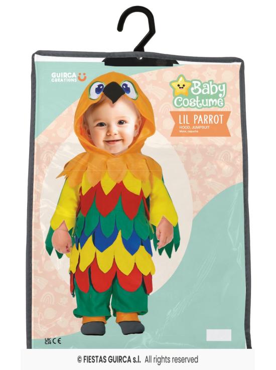 Fantasia de papagaio bebê multicolorida
