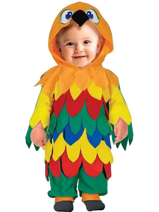 Fantasia de papagaio bebê multicolorida