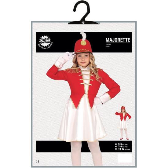 Fantasia de Majorette para Meninas - Roupa Infantil Vermelha, Branca e Dourada Fantasia de Majorette para Meninas - Roupa Infantil Vermelha, Branca e Dourada