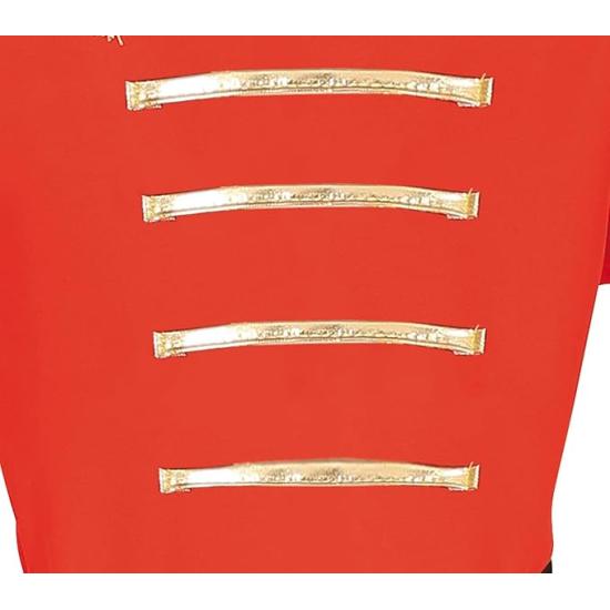 Fantasia de Majorette para Meninos, Vermelha, Branca e Dourada