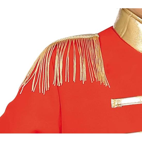 Fantasia de Majorette para Meninos, Vermelha, Branca e Dourada