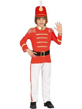 Fantasia de Majorette para Meninos, Vermelha, Branca e Dourada