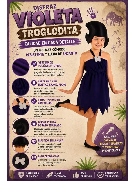 Fantasia da Betty Flintstone para meninas | TuyYo Costumes