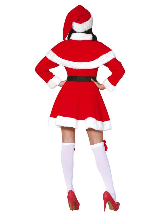 Fantasia de mãe natal de manga comprida para mulheres