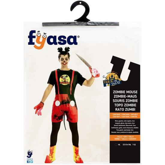 Fantasia de zumbi do Mickey Mouse para homens tamanho ML