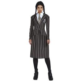 Fato de uniforme escolar Wednesday Addams para menina