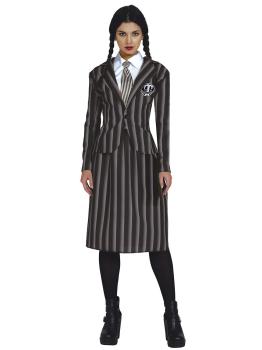 Fato de uniforme escolar Wednesday Addams para menina