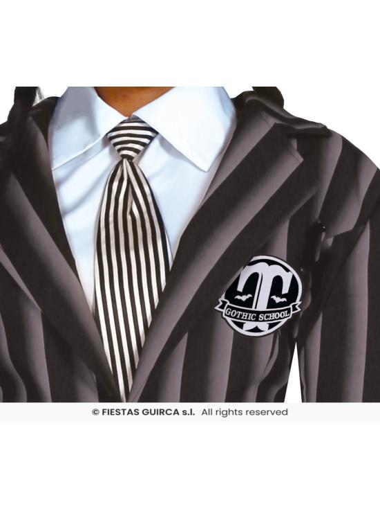 Fato de uniforme escolar Wednesday Addams para menina