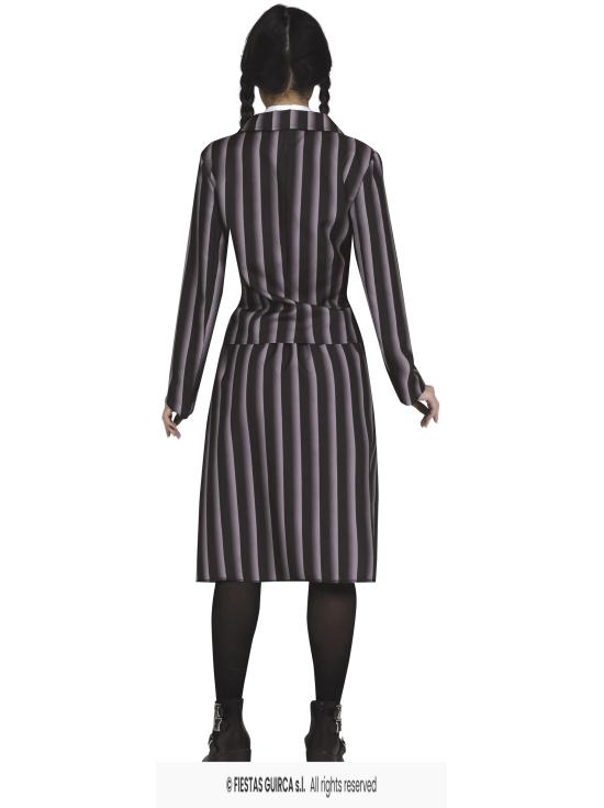 Fato de uniforme escolar Wednesday Addams para menina