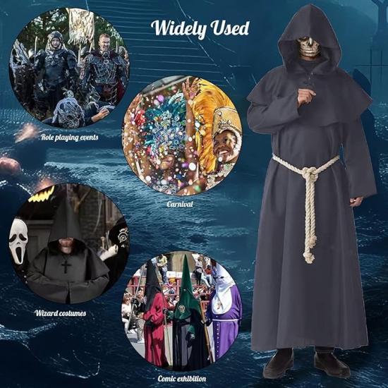 Fantasia de monge padre, tamanho XL