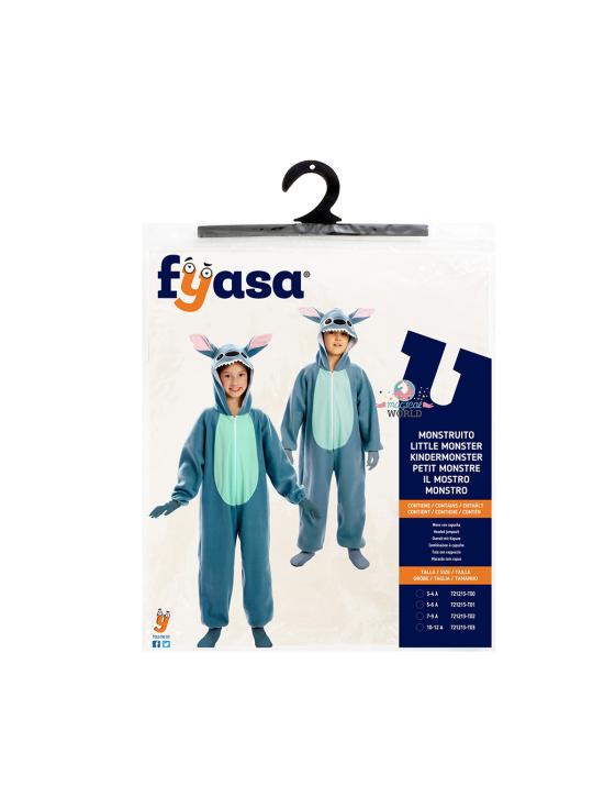 Fantasia de Monstro Costura Azul para Crianças