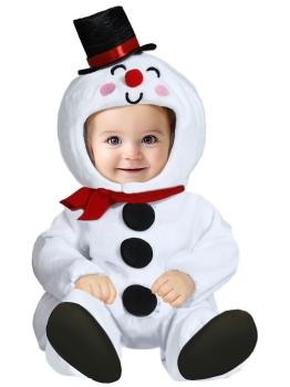 Fantasia de boneco de neve branco para bebê