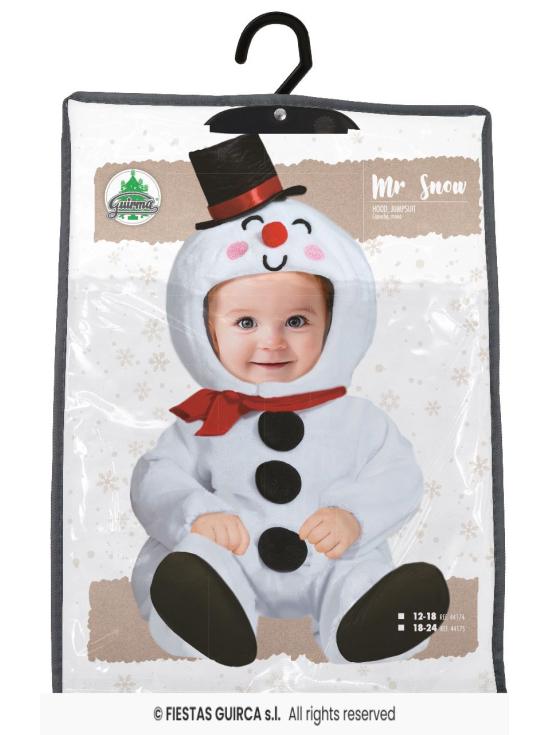 Fantasia de boneco de neve branco para bebê