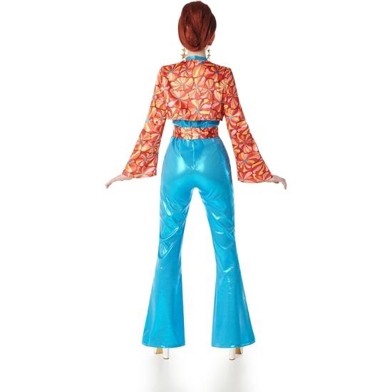 🕺 Fantasia Disco Azul Feminina Anos 70