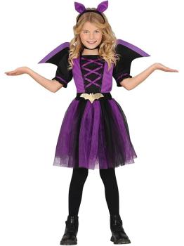 Fantasia de Morcego Lilás para Meninas - Fantasia de Morcego com Tiara de Morcego, Vestido de Tutu e Asas - Fantasias de Halloween para Meninas